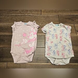 Disney Baby Minnie & Mickey Onesie Bundle 12–18M Short Sleeve
